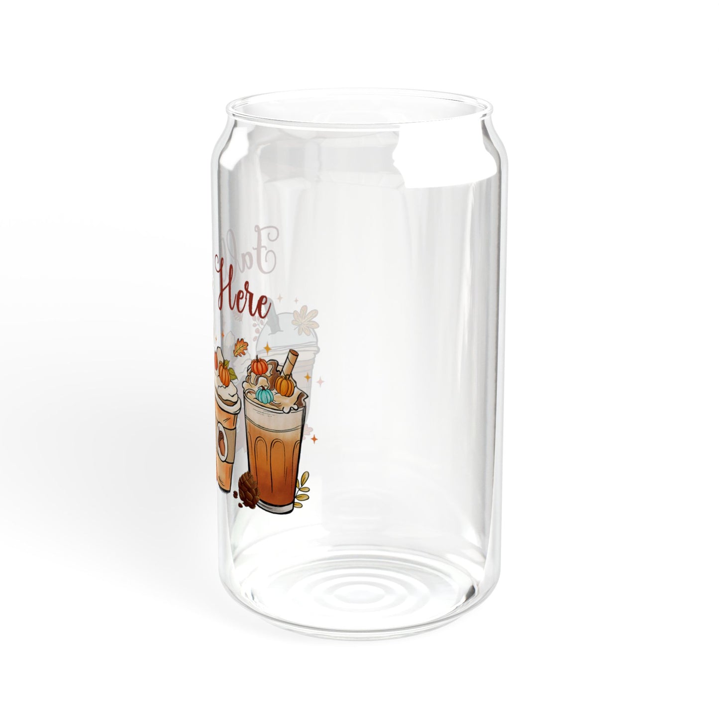 'Fall Is Here' | 16oz Custom Sipper Glass with Bamboo Lid & Straw – Perfect for Sweet Treats and Family Parties