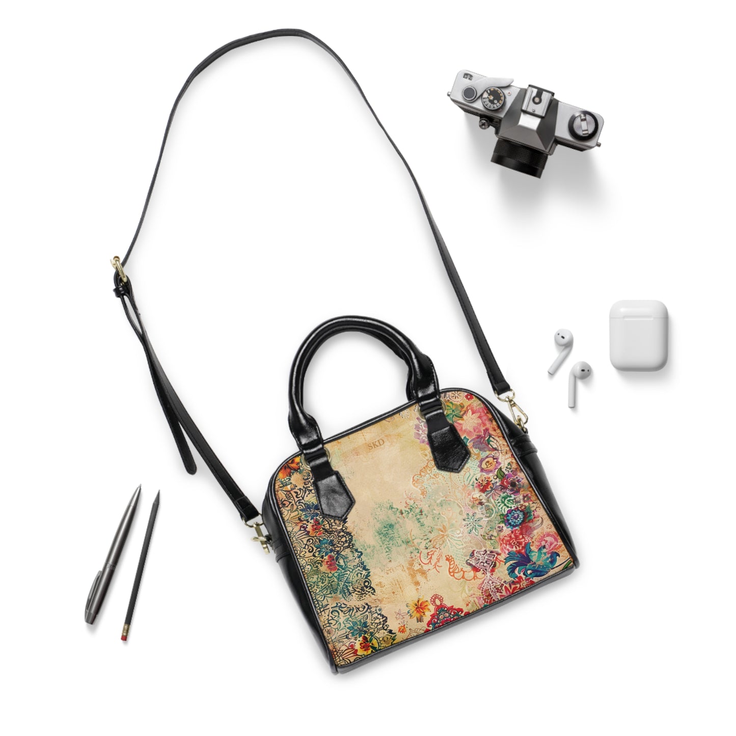 LIMITED EDITION: Timeless Tapestry | Ivory Floral Embroidered Shoulder Bag | Delicate Garden Luxury for Year-Round Style