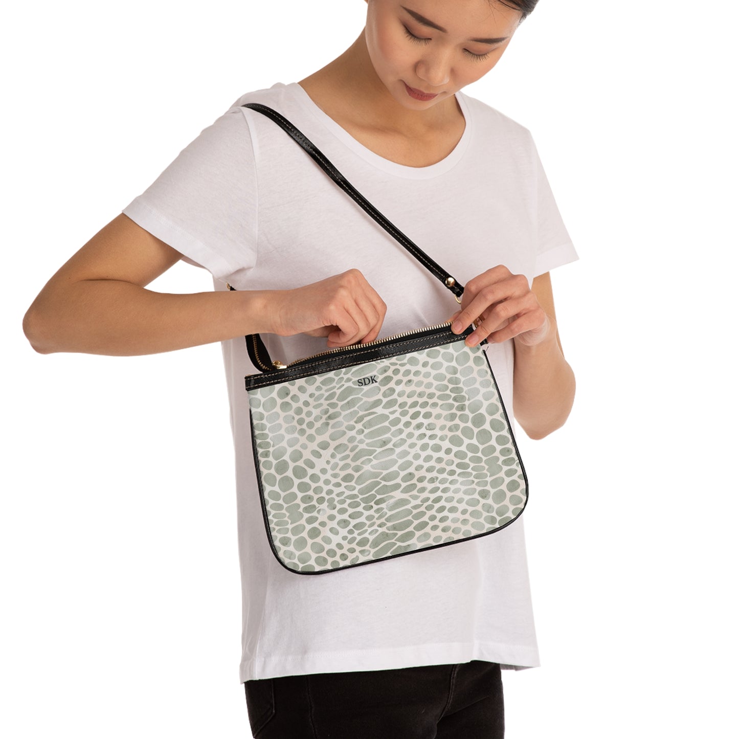 Core Collection: Pale Venom | Soft Taupe Faux Snake Small Shoulder Bag | Subtle Exotic Edge for Discerning Taste