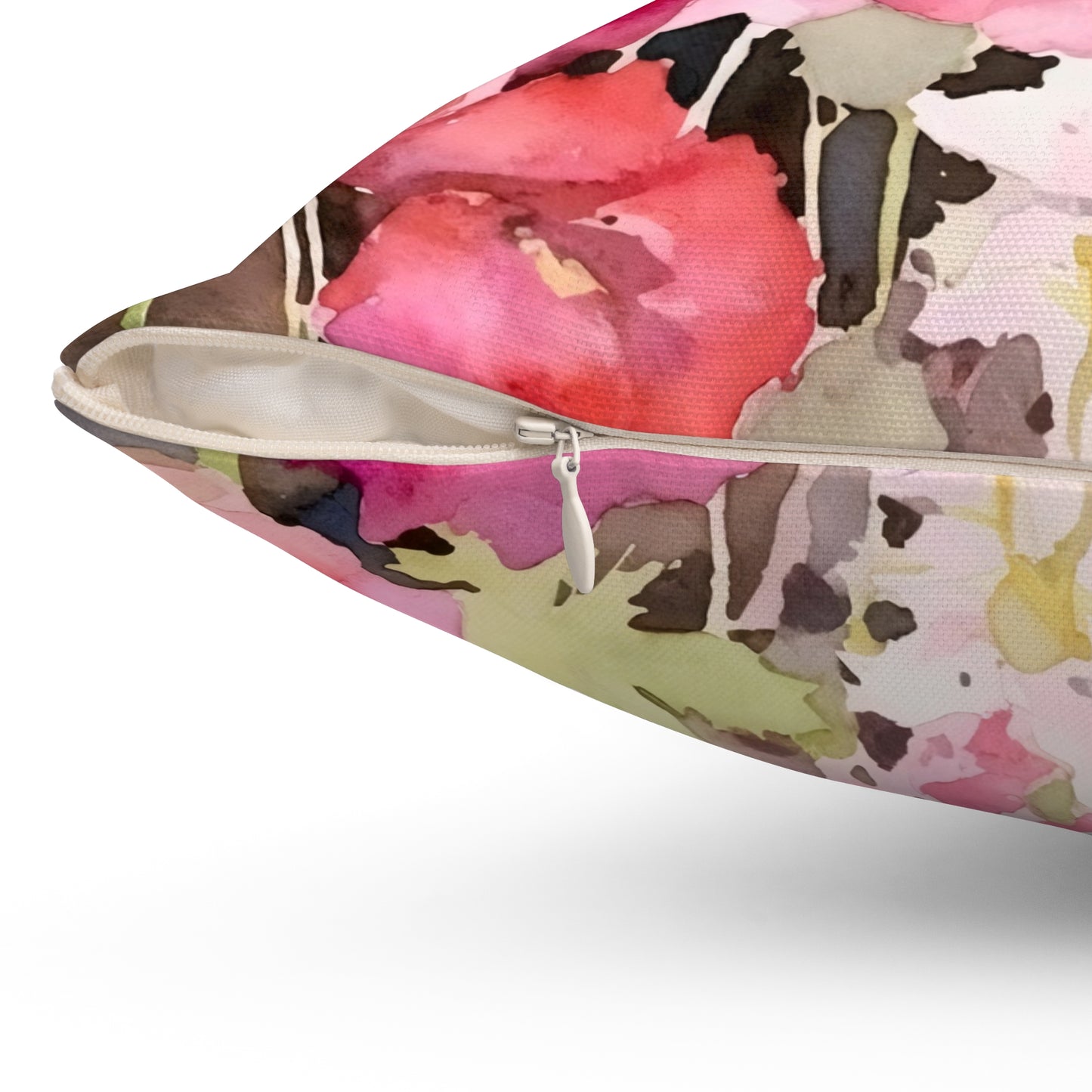 Berry Flowers Custom Spun Polyester Square Pillow – Stylish Double-Sided Home Décor Accent for a Personalized Touch