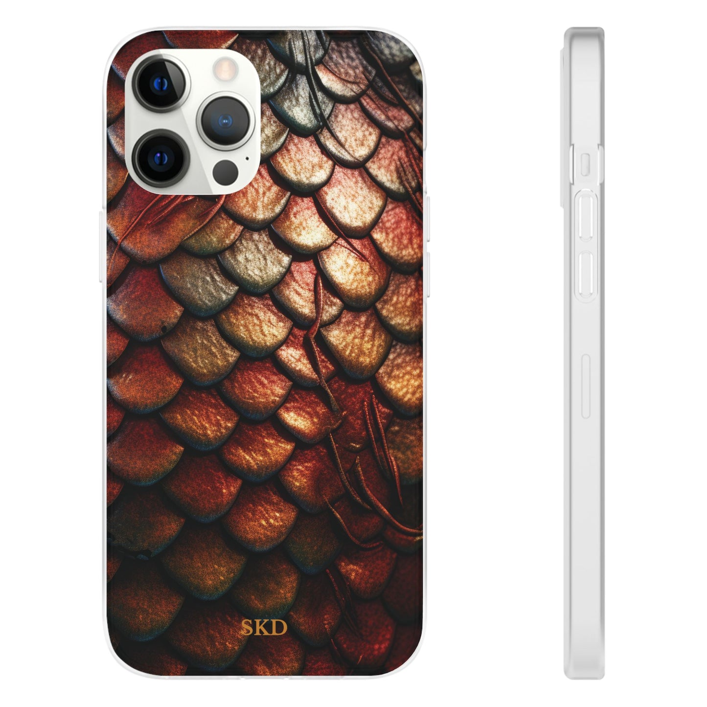 LIMITED EDITION: Enchanging Mystique | Multi-Color Dragon Scale iPhone Case | Shock-Absorbing TPU Protective Cover, Slim & Wireless Charging Compatible, All iPhone Sizes