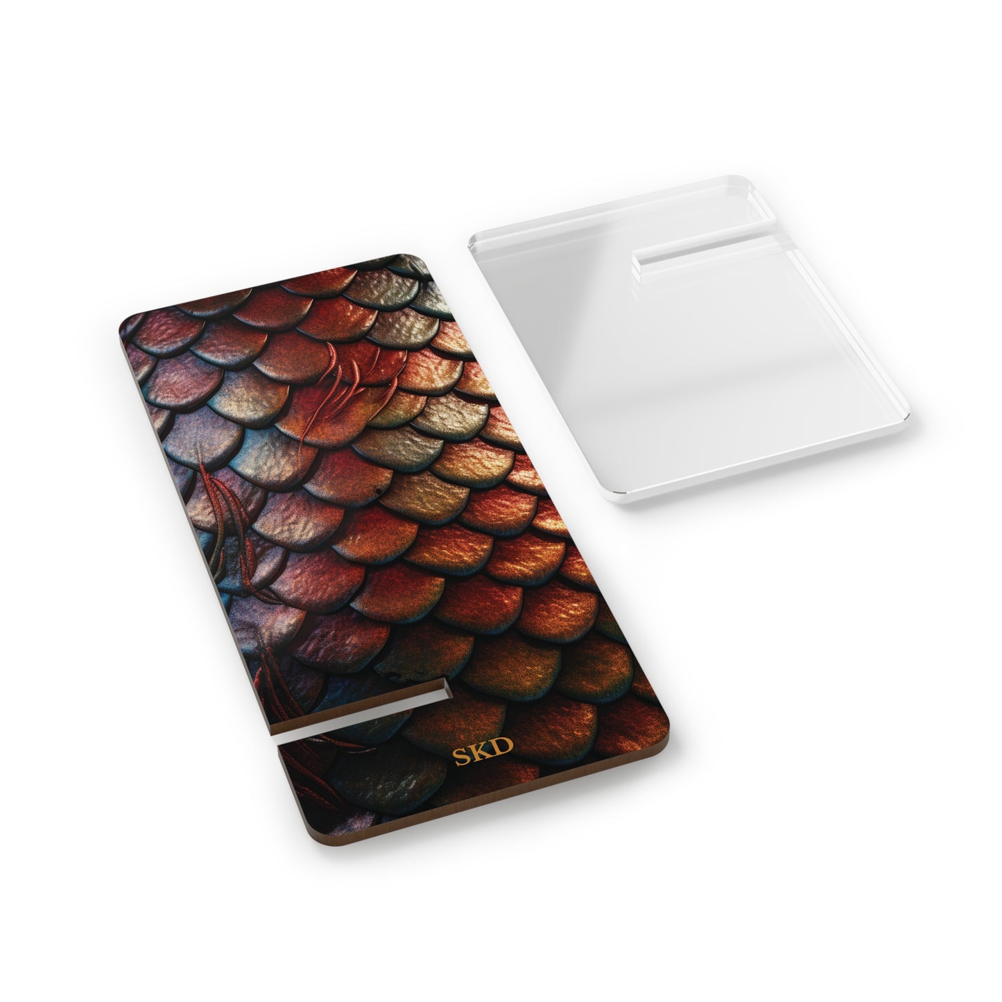 LIMITED EDITION: Enchanting Mystique | Multi-Color Dragon Scale Smartphone Display Stand | Desk Organizer, Phone Holder, Unique Gift, Home Decor, Office Accessory