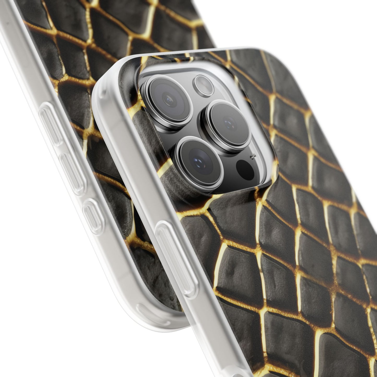 LIMITED EDITION: Obsidian Venom | Striking Black & Gold Faux Snake iPhone Case | Sleek, Sophisticated, and Protective