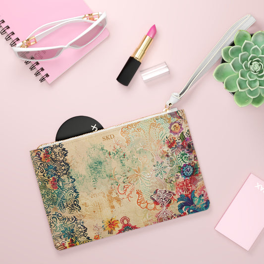 LIMITED EDITION: Timeless Tapestry | Ivory Floral Embroidered Clutch Bag | Delicate Garden Luxury for Year-Round Style