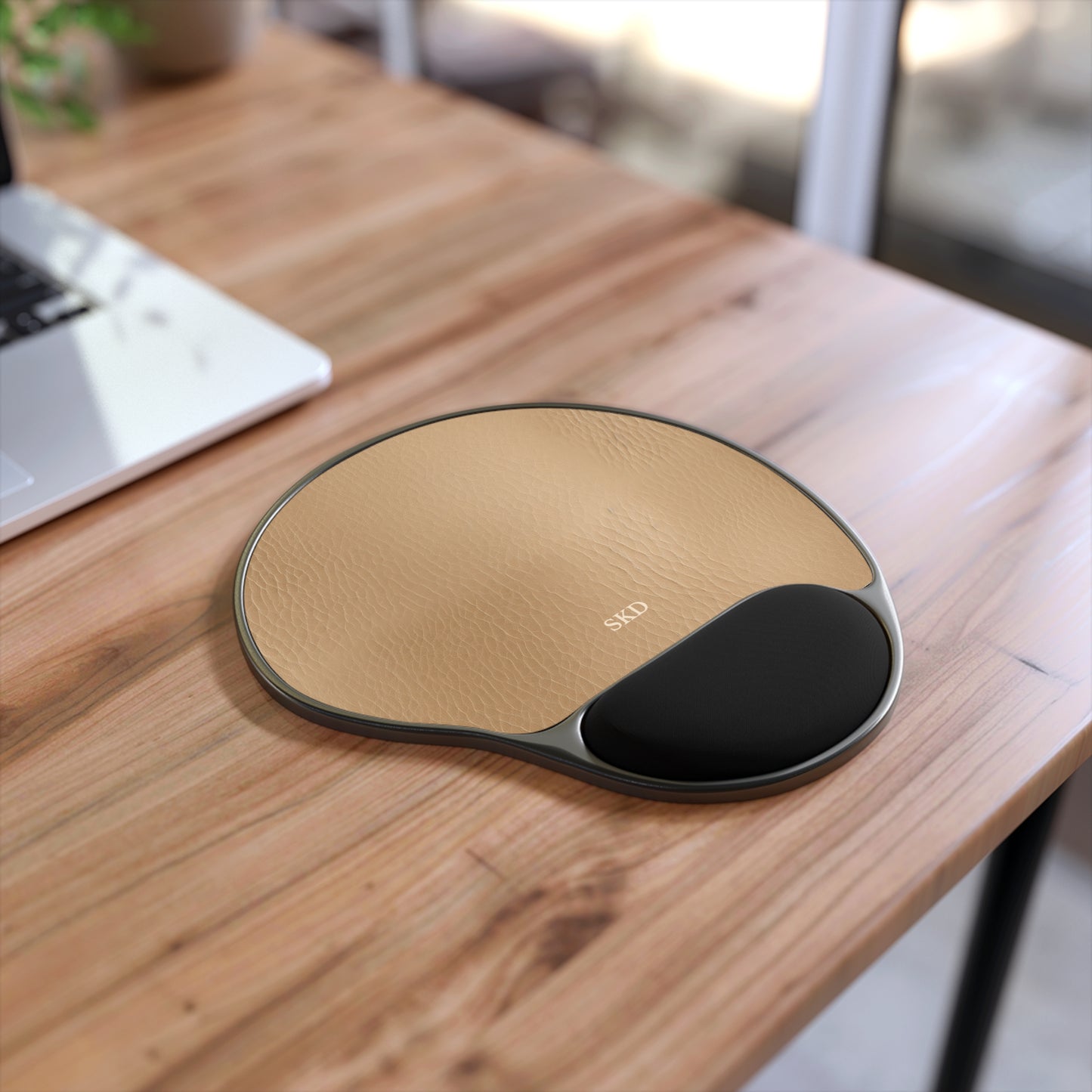 Tawny Reserve | Tan Faux Leather Mouse Pad with Wrist Rest |Warm Neutral Essential for Refined Ergonomic Support