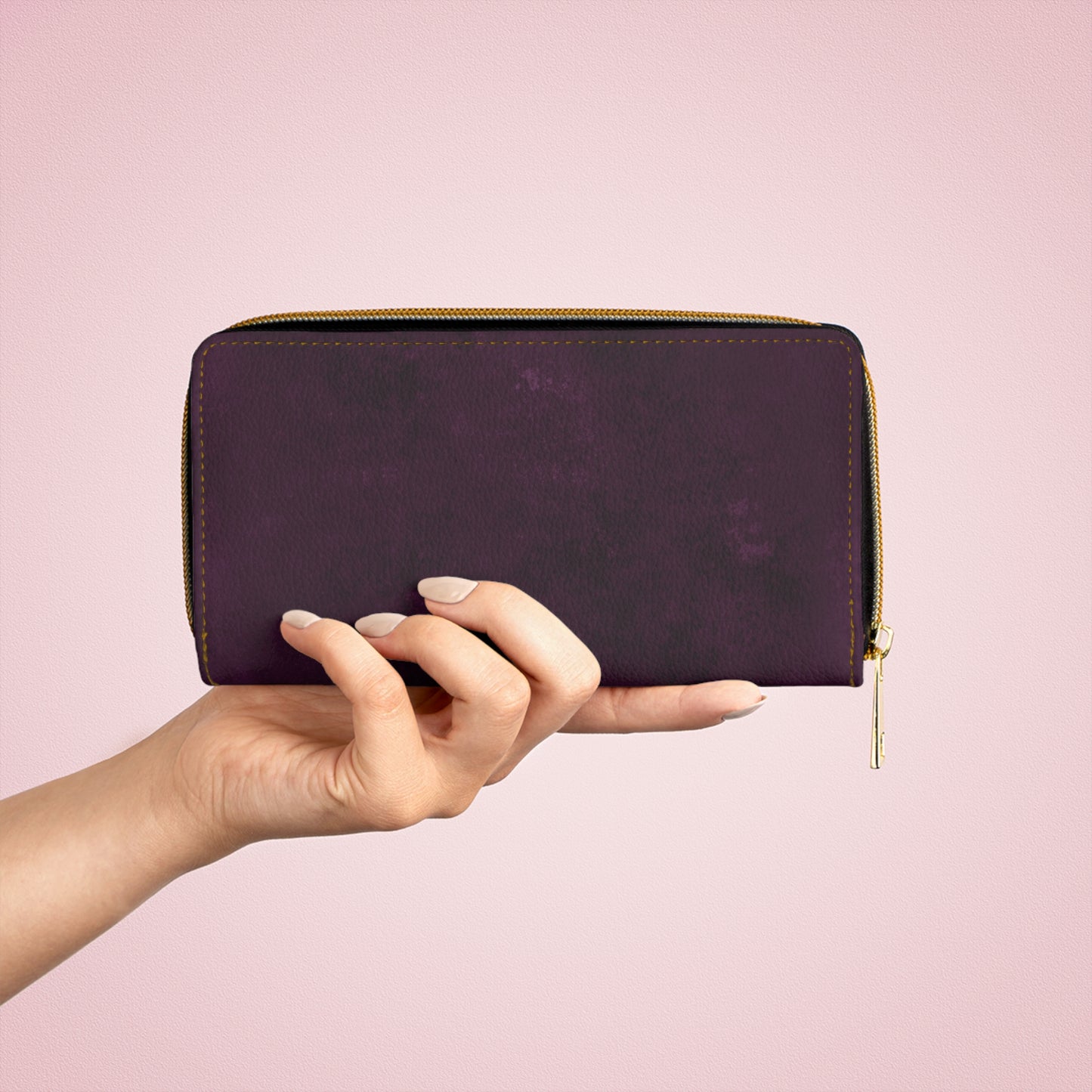 Core Collection: Nocturne Velour | Royal Purple-Toned Zipper Wallet | Deep Regal Elegance for Effortless Sophistication