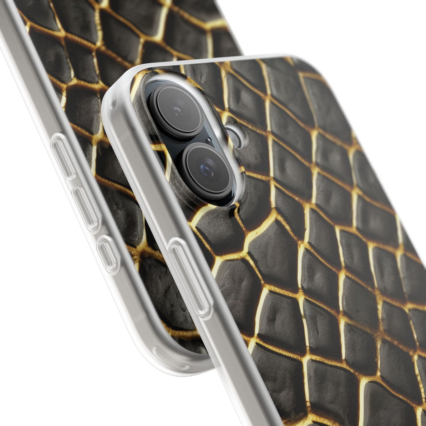 LIMITED EDITION: Obsidian Venom | Striking Black & Gold Faux Snake iPhone Case | Sleek, Sophisticated, and Protective