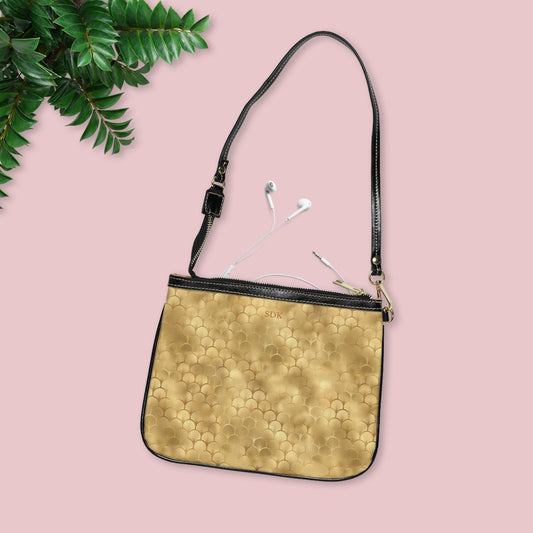 Vault Exclusive: Gold Horizon | Metallic Gold Smooth Small Shoulder Bag | Sunlit Glamour for Every Celebration