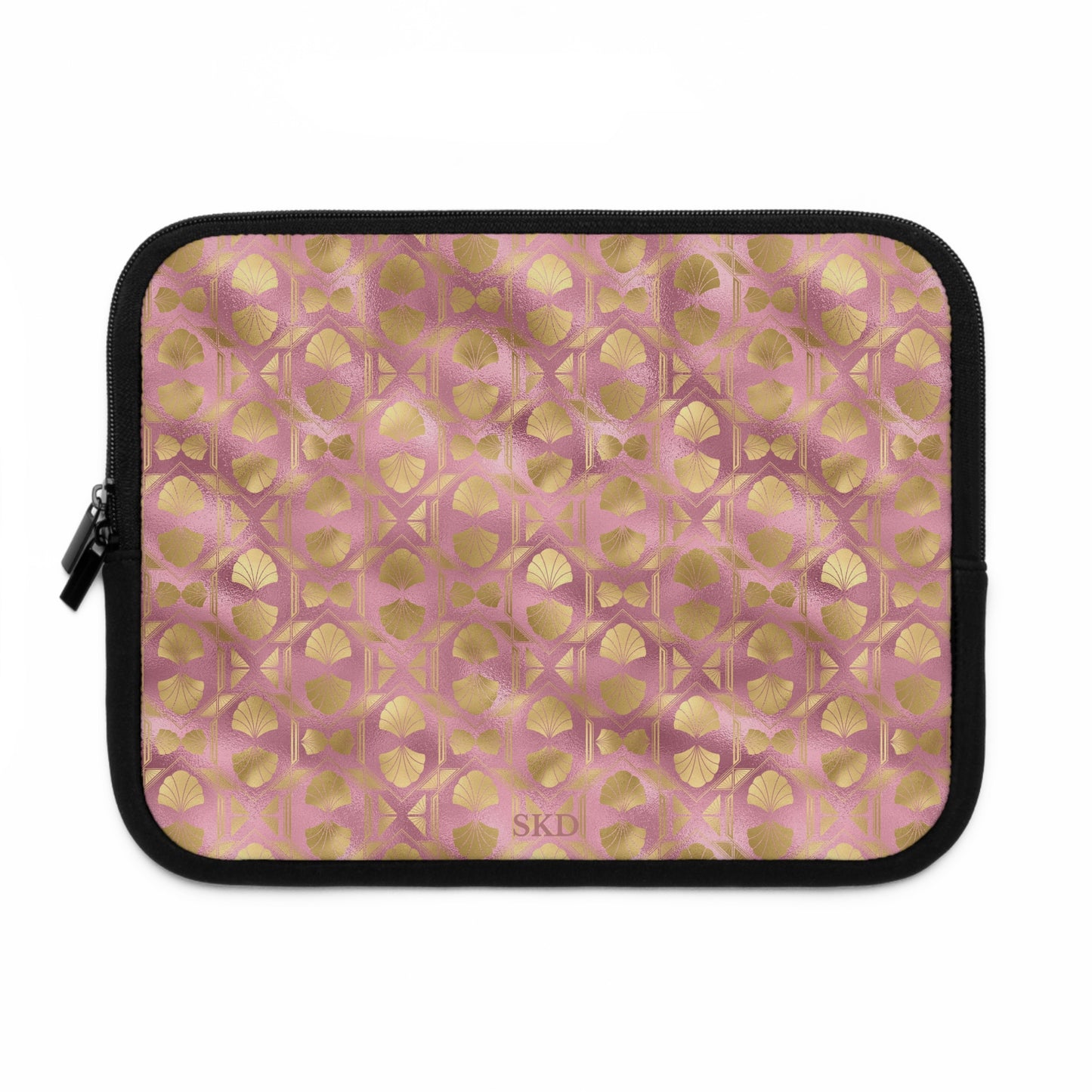 Collector's Vault: Blush Horizon | Soft, Pastel Pink & Gold Laptop Sleeve | Stylish Neoprene Protective Case, Water-Resistant, Lightweight & Shock-Absorbing