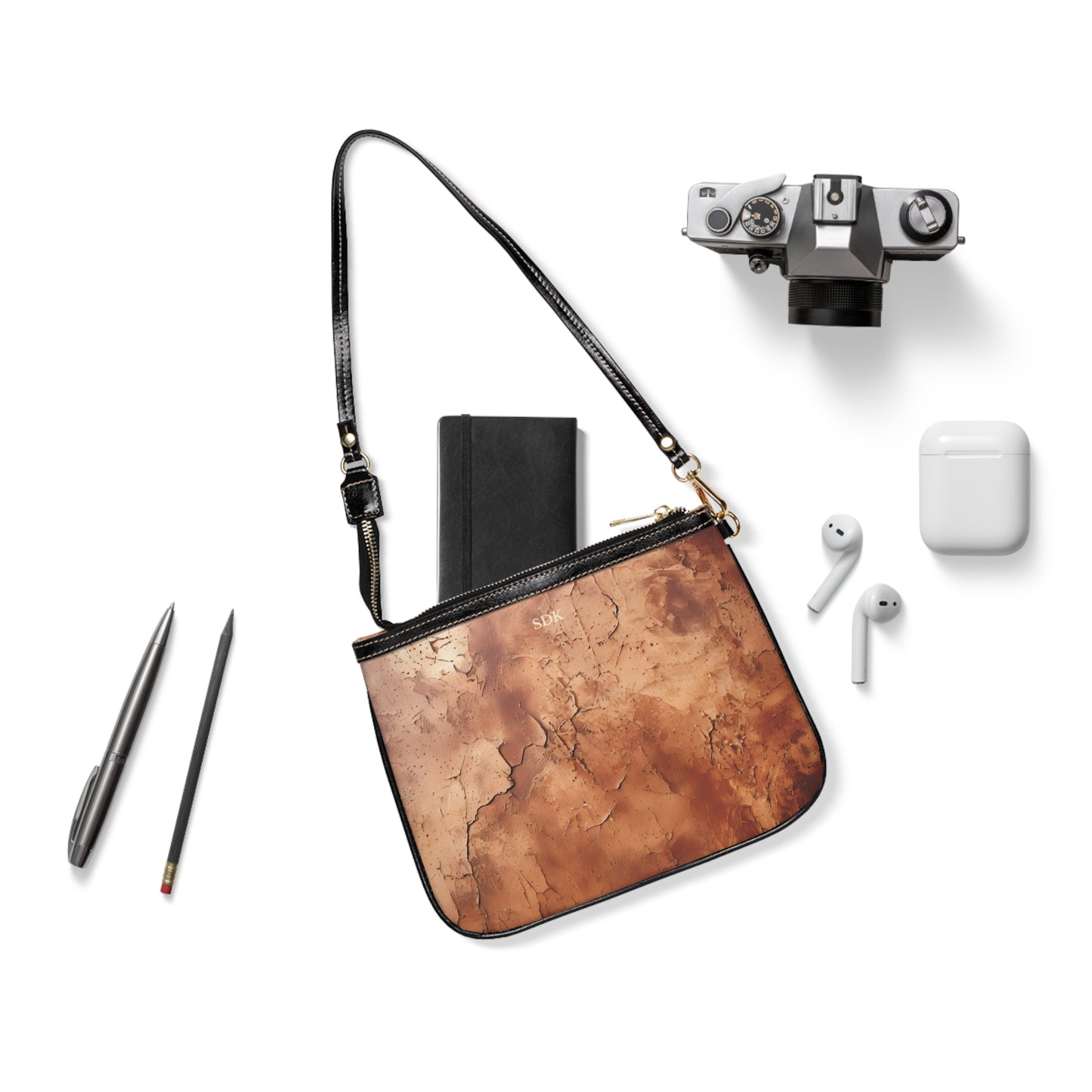 Core Collection: Heritage Luxe | Cognac Brown Faux Leather Small Shoulder Bag | Classic Sophistication with a Timeless Touch