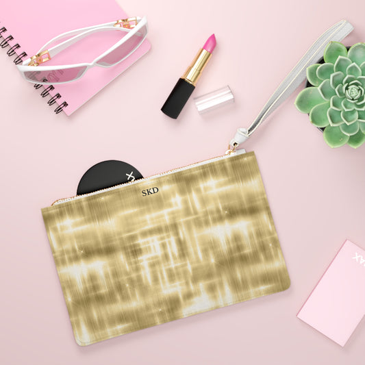 Collector's Vault: Aurum Gala | Glitter & Gold Smooth Clutch Bag | Radiant Showpiece for Grand Occasions