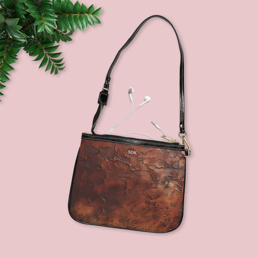 Vault Exclusive: Monarch Dynasty | Deep Earth Patina Small Shoulder Bag | Regal Statement for Distinctive Taste