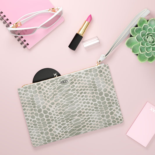 Pale Venom | Soft Taupe Faux Snake Clutch Bag | Subtle Exotic Edge for Discerning Taste