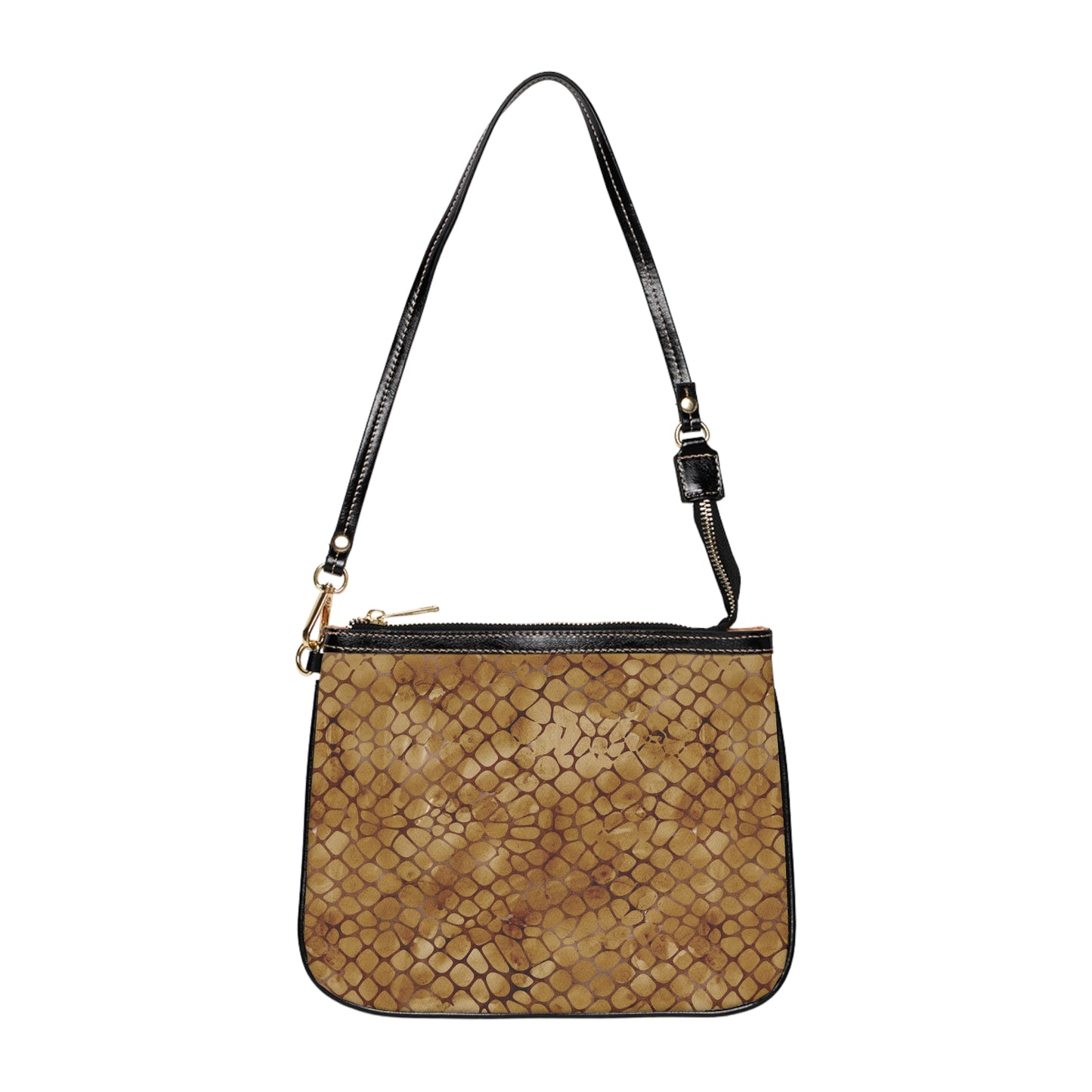 Core Collection: Amber Venom | Amber Brown Faux Snake Small Shoulder Bag | Warm Exotic Luxury for Bold Style