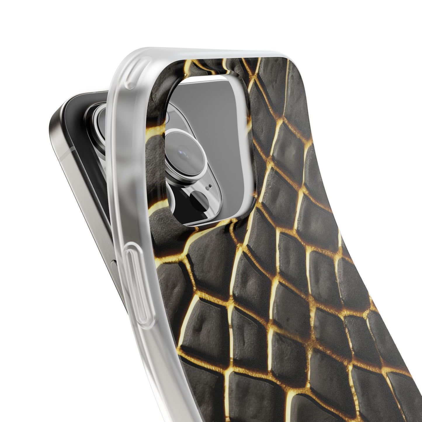 LIMITED EDITION: Obsidian Venom | Striking Black & Gold Faux Snake iPhone Case | Sleek, Sophisticated, and Protective
