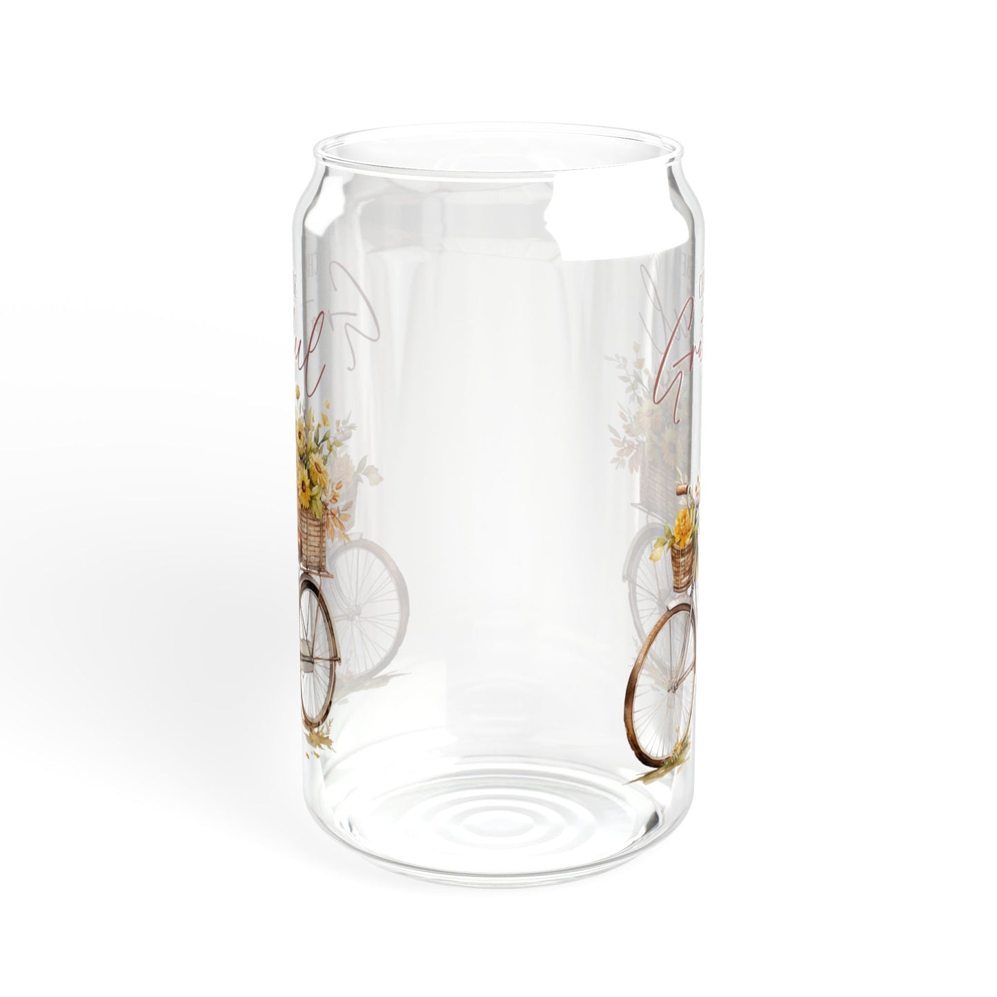'Choose To Be Grateful' | 16oz Custom Sipper Glass with Bamboo Lid & Straw – Perfect for Sweet Treats and Family Parties