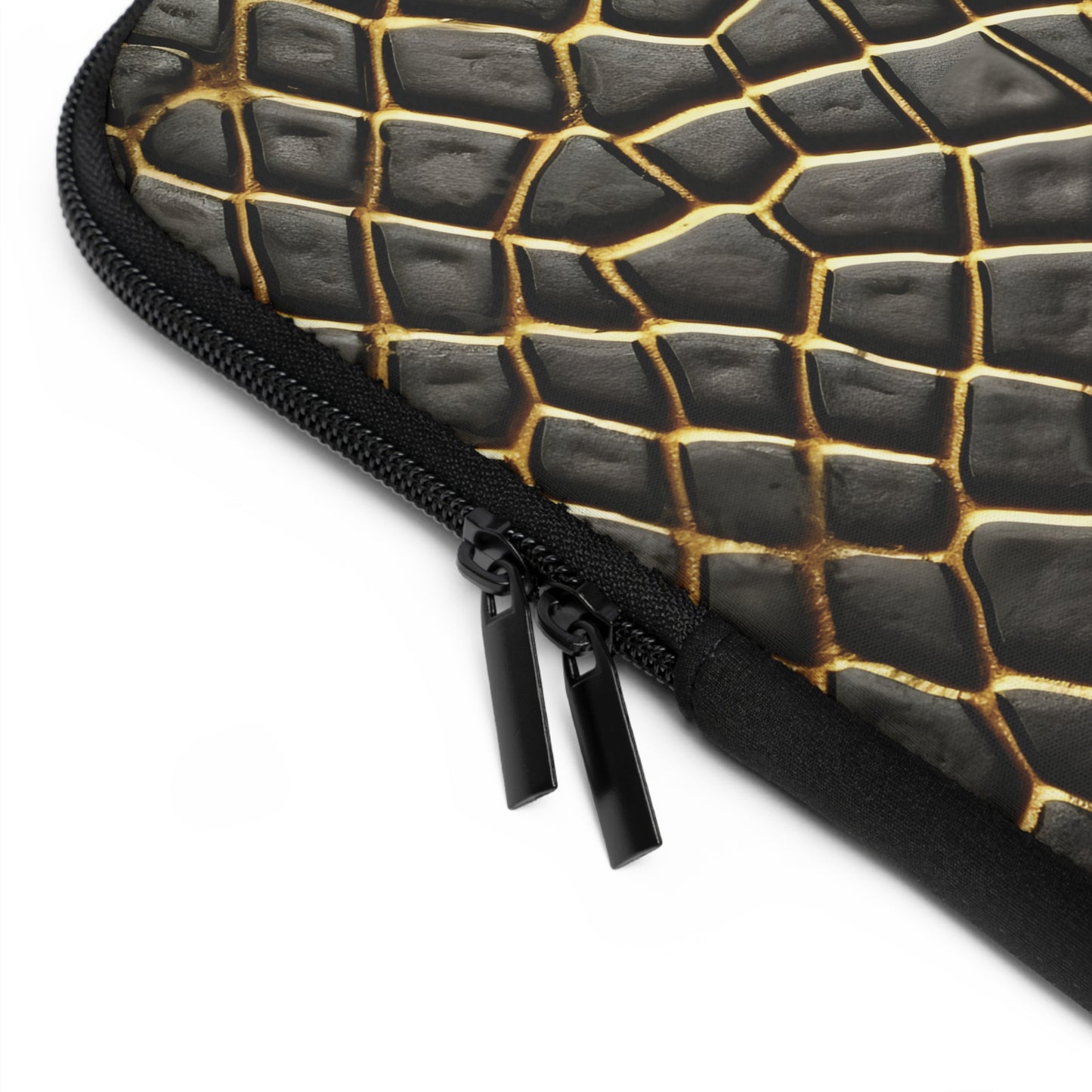 LIMITED EDITION: Obsidian Venom | Striking Black & Gold Faux Snake Laptop Sleeve | Sleek, Sophisticated, and Protective