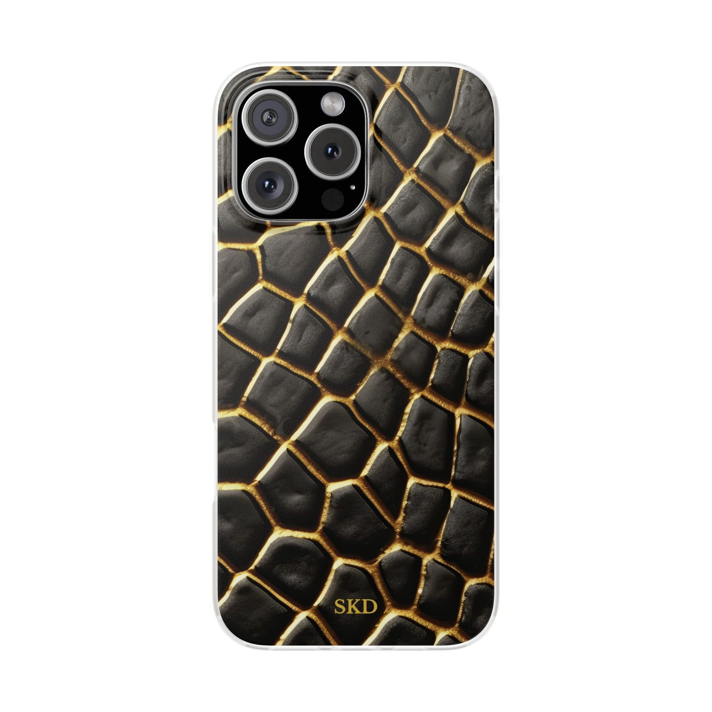 LIMITED EDITION: Obsidian Venom | Striking Black & Gold Faux Snake iPhone Case | Sleek, Sophisticated, and Protective