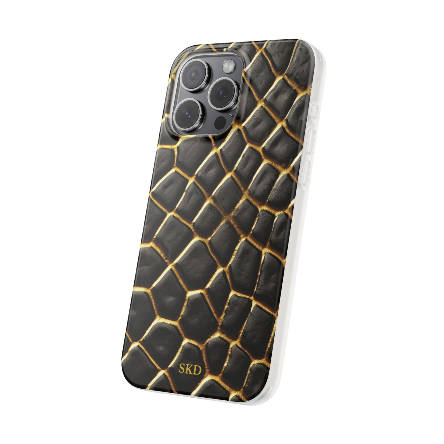 LIMITED EDITION: Obsidian Venom | Striking Black & Gold Faux Snake iPhone Case | Sleek, Sophisticated, and Protective