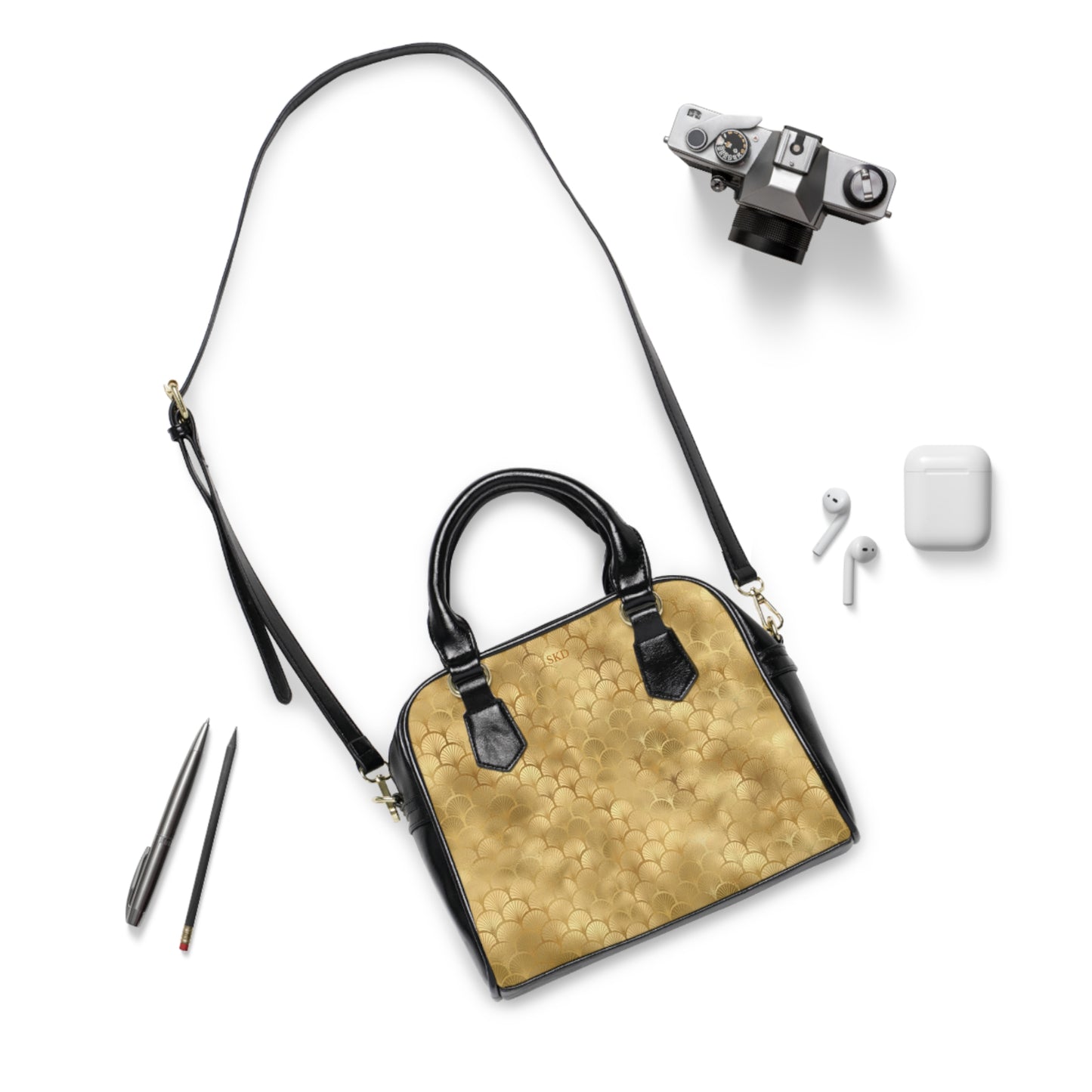 Collector's Vault: Gold Horizon | Metallic Gold Smooth Shoulder Bag | Sunlit Glamour for Every Celebration