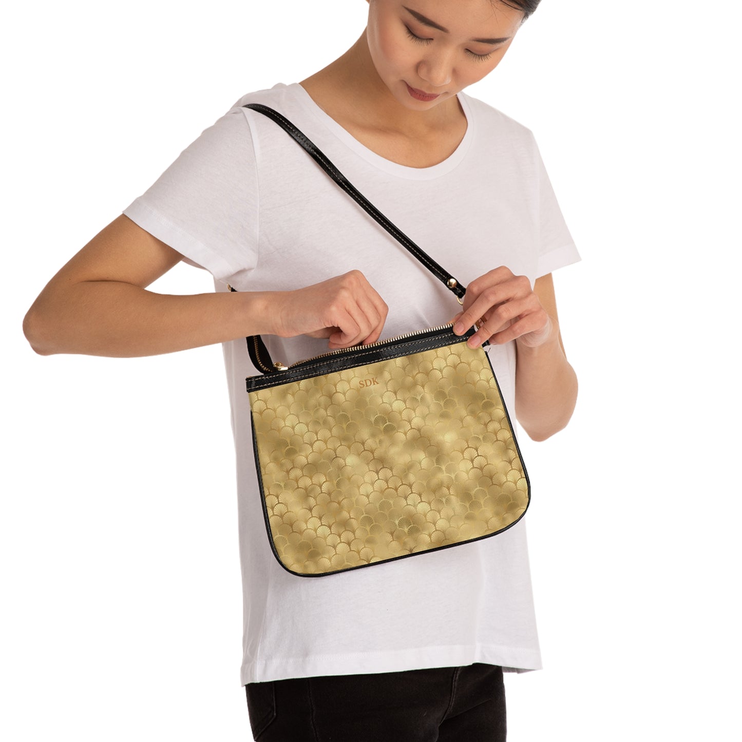 Vault Exclusive: Gold Horizon | Metallic Gold Smooth Small Shoulder Bag | Sunlit Glamour for Every Celebration