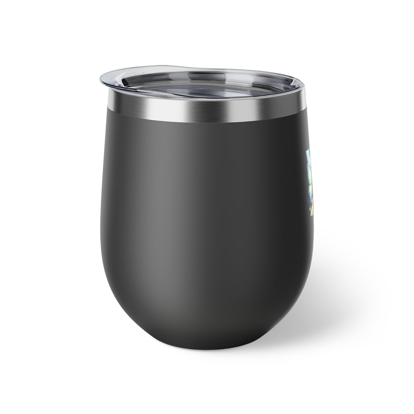 Letter V - Personalized Whimsical Butterfly Copper Vacuum Insulated Cup, 12 oz – Perfect for Weddings
