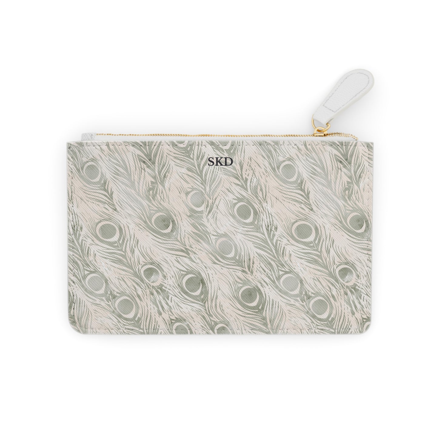 Vault Exclusive: Snowy Plume | White Feather-Patterned Mini Clutch Bag | Pristine Beauty for Winter & Bridal Occasions