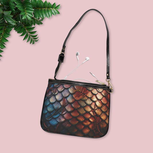 LIMITED EDITION: Enchanting Mystique | Multi-Color Dragon Scale Small Shoulder Bag | Captivating Elegance for Evening Affairs