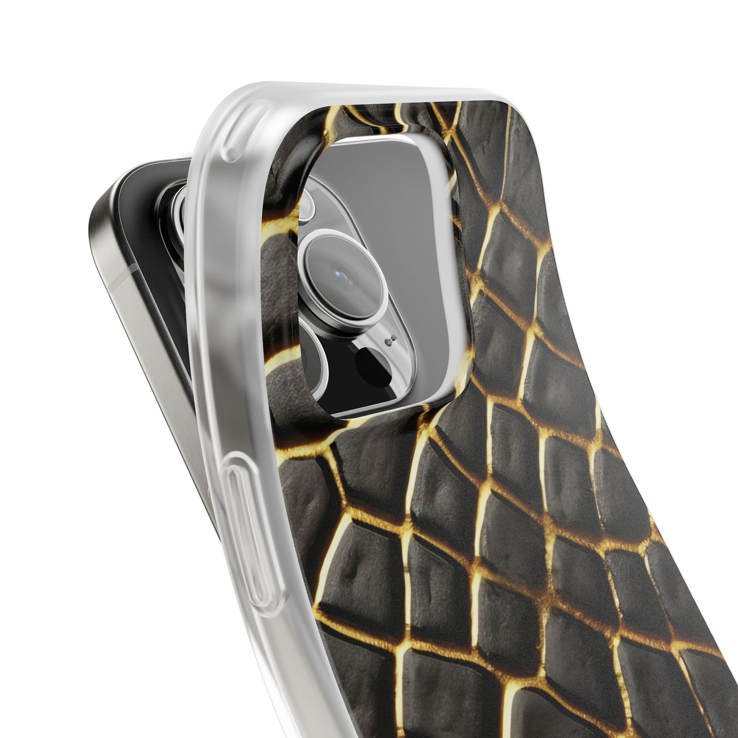 LIMITED EDITION: Obsidian Venom | Striking Black & Gold Faux Snake iPhone Case | Sleek, Sophisticated, and Protective