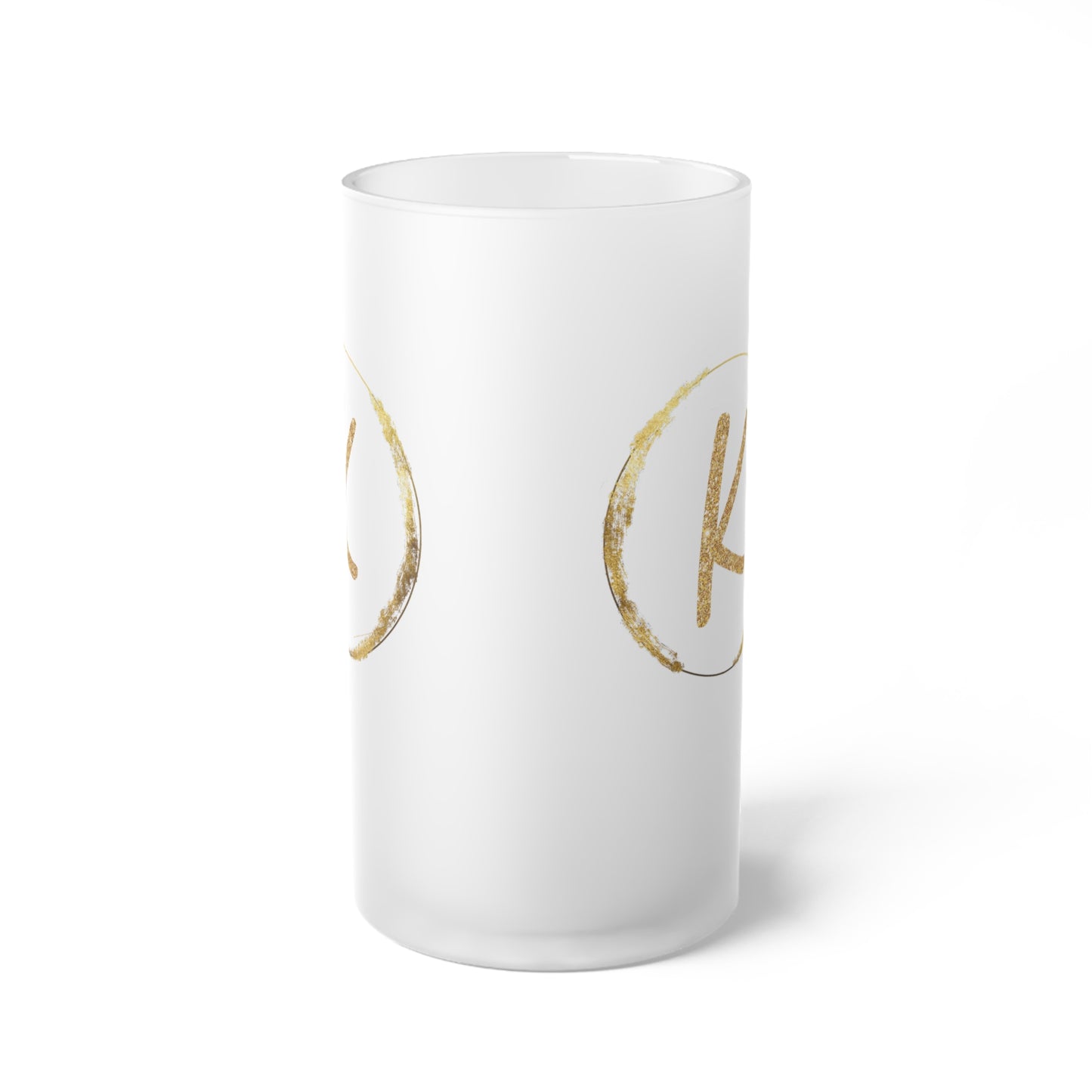 Letter K - Personalized 16oz Frosted Glass Mug – Stylish, Microwave & Dishwasher Safe Drinkware