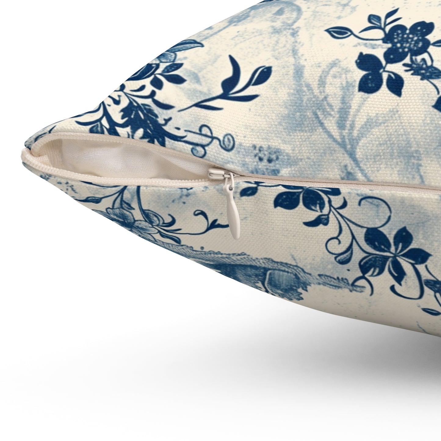 Blue Bird Chinoiserie Custom Spun Polyester Square Pillow – Stylish Double-Sided Home Décor Accent for a Personalized Touch - Bird Chinoiserie