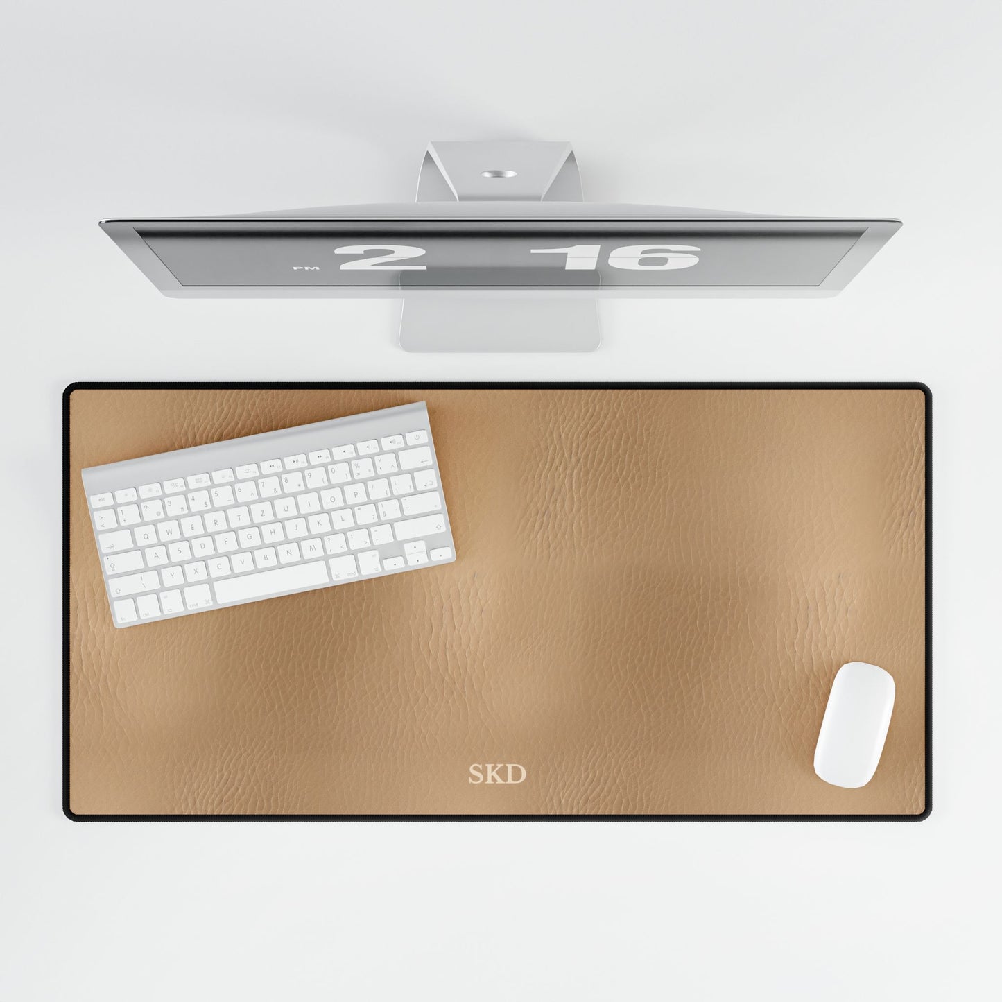 Tawny Reserve | Smooth Tan Faux Leather Computer Desk Mat | Where Timeless Style Meets Everyday Utility