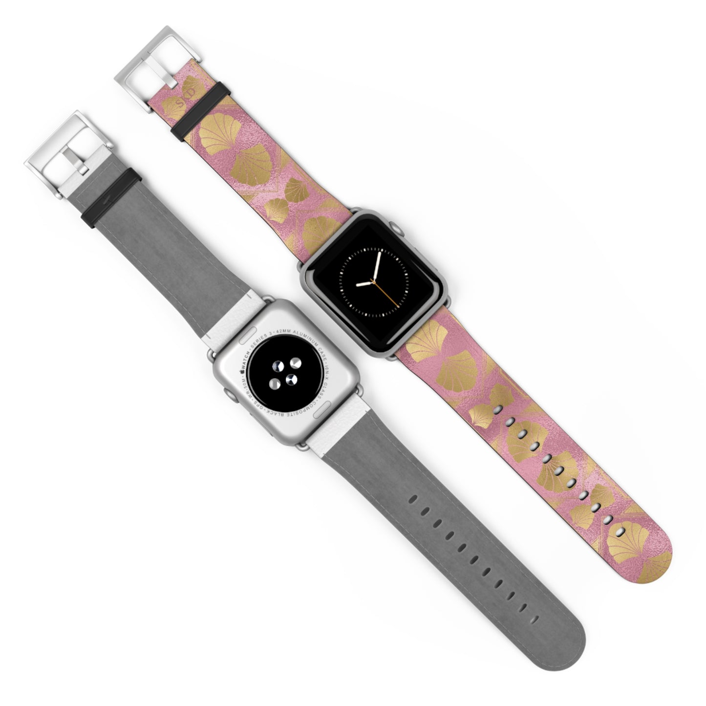 Collector's Vault: Blush Horizon | Soft Pastel Pink & Gold Apple Watch Strap, RoHS, REACH & Intertek Certified | Stainless Steel, All Series Compatible