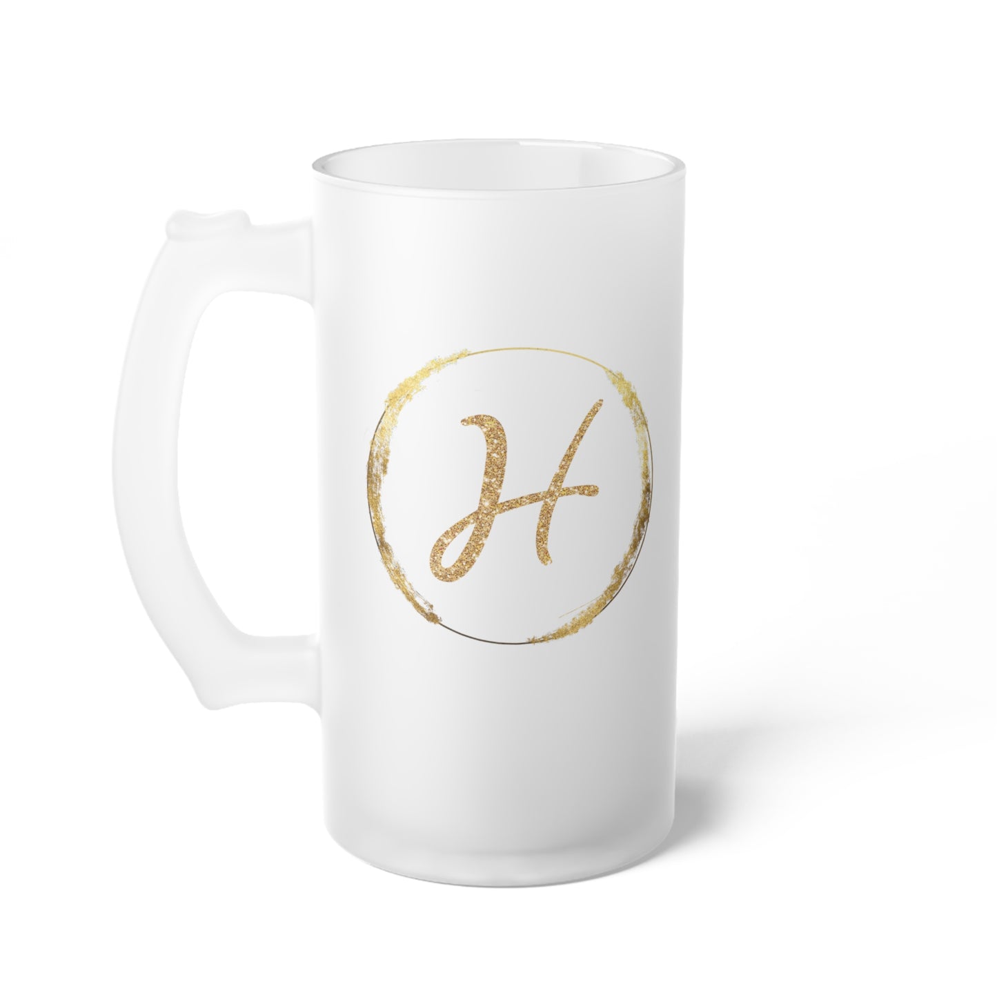 Letter H - Personalized 16oz Frosted Glass Mug – Stylish, Microwave & Dishwasher Safe Drinkware
