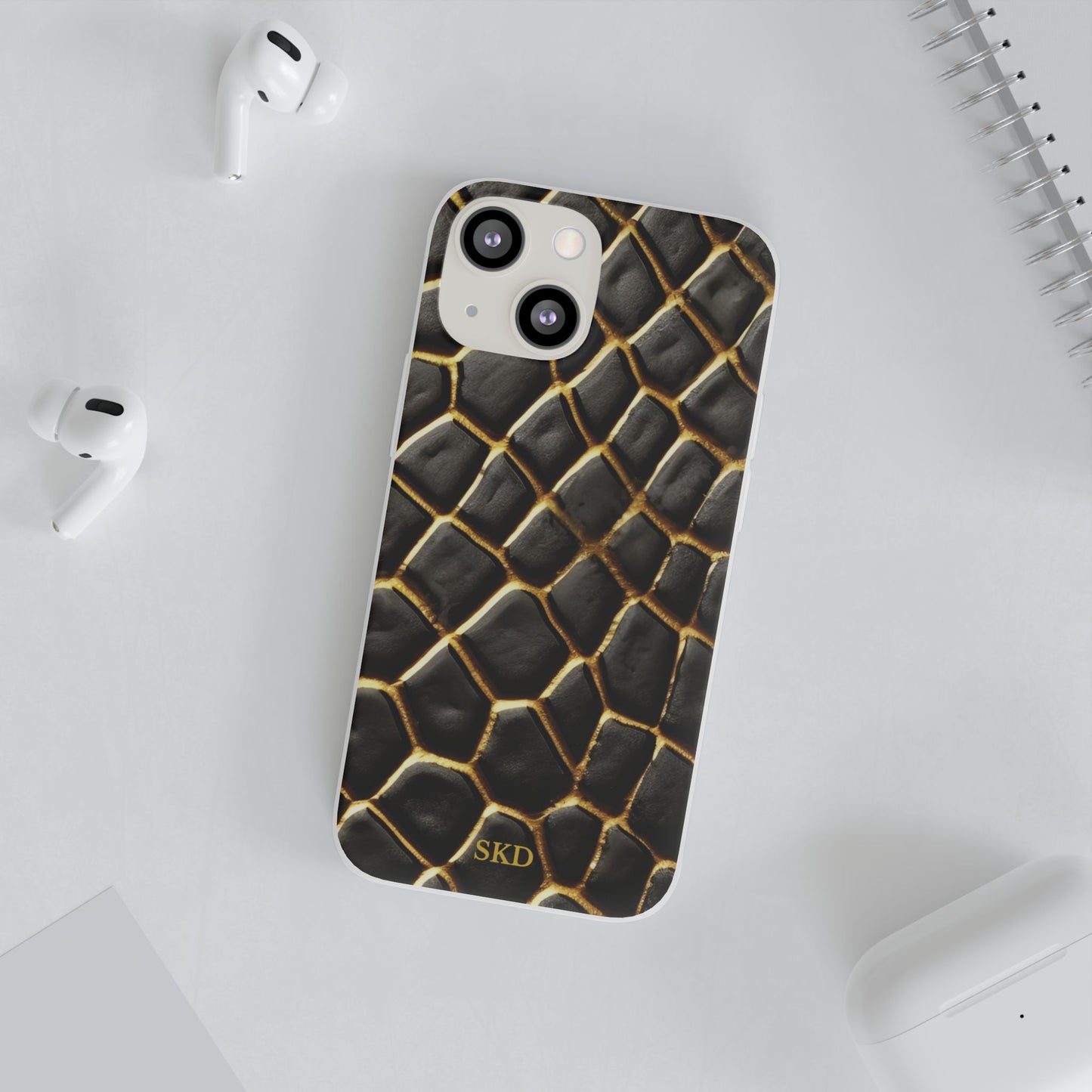 LIMITED EDITION: Obsidian Venom | Striking Black & Gold Faux Snake iPhone Case | Sleek, Sophisticated, and Protective
