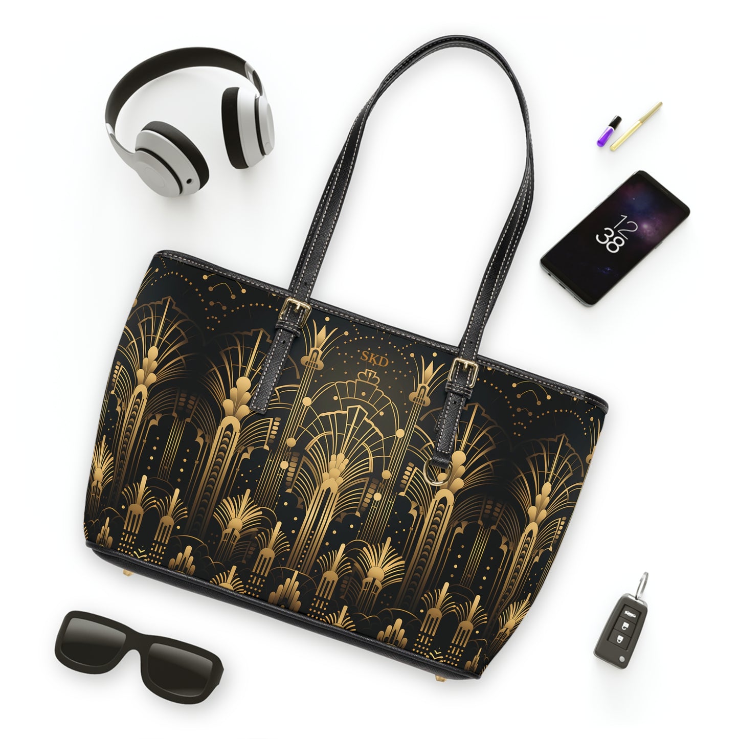 LIMITED EDITION: Gatsby Opulence | Black & Gold Art Deco Shoulder Bag | Jazz Age Glamour for Modern Sophistication