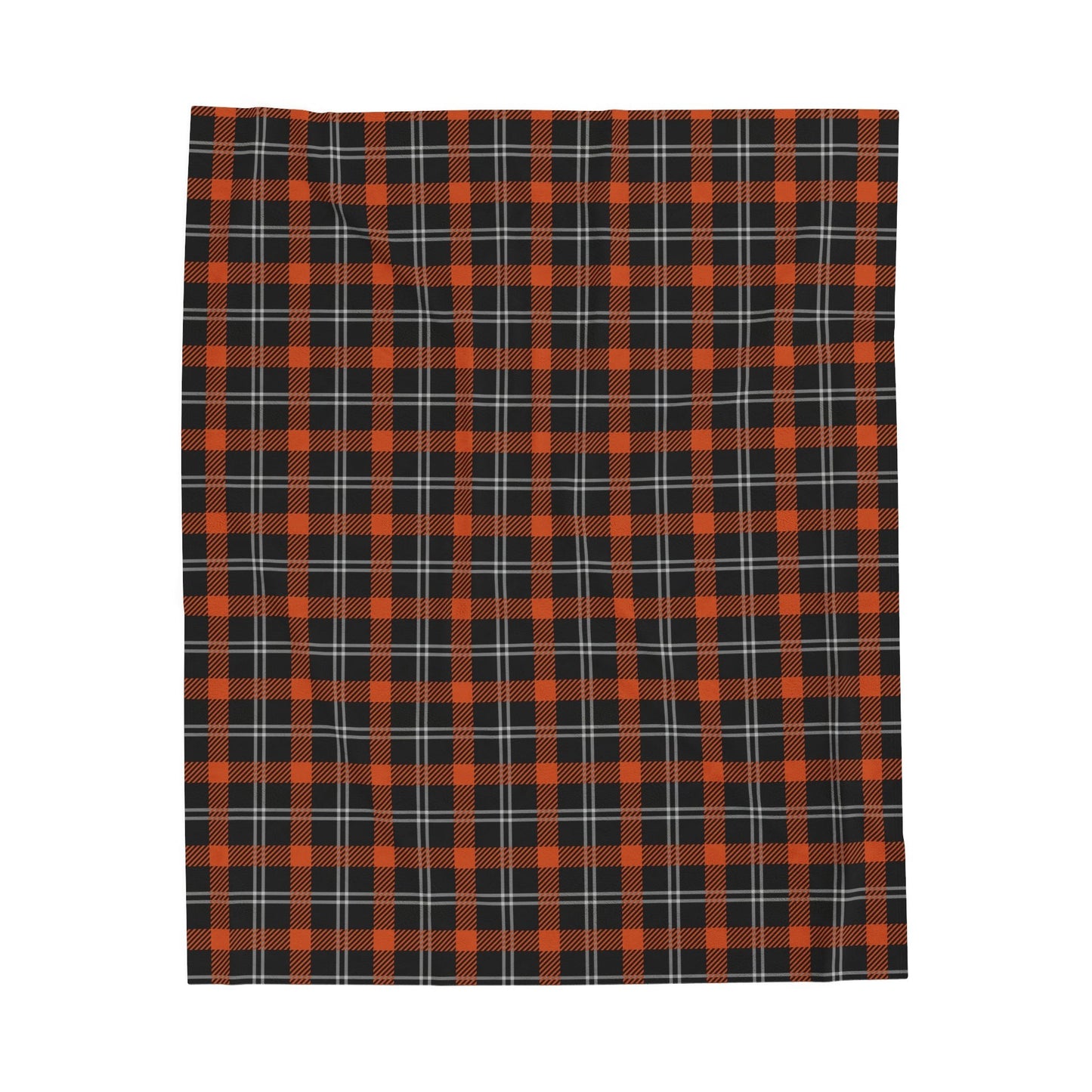 Custom Orange Black Plush Velveteen Plaid Blanket – Cozy, Soft, and Perfect for Personalized Gifts | 50x60 - Signature Keepsake Designs