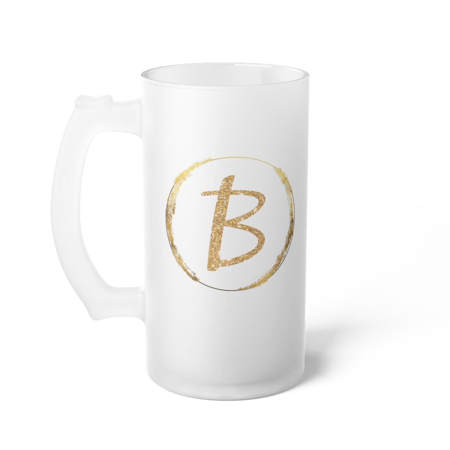 Letter B - Personalized 16oz Frosted Glass Mug – Stylish, Microwave & Dishwasher Safe Drinkware