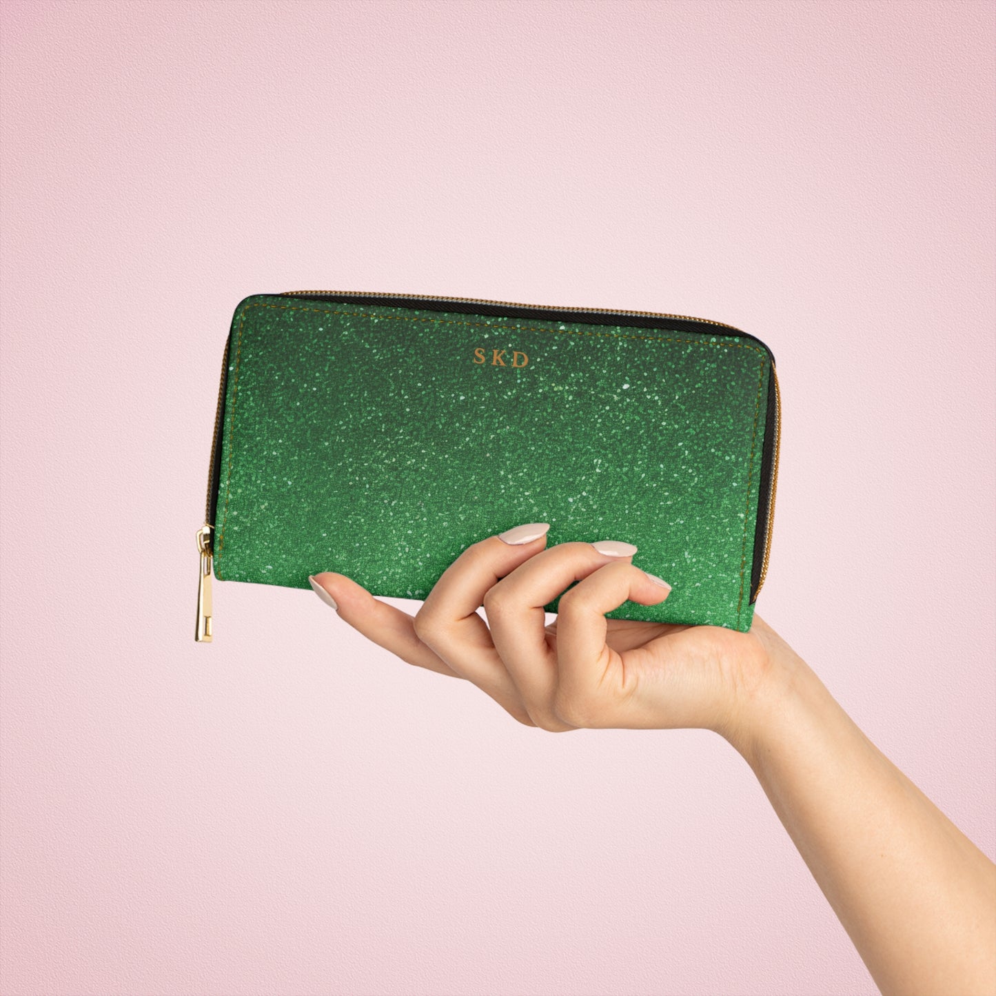 LIMITED EDITION: Emerald Enchantment | Shimmering Fairytale Zipper Wallet | Radiant Sophistication in Every Shade of Courage