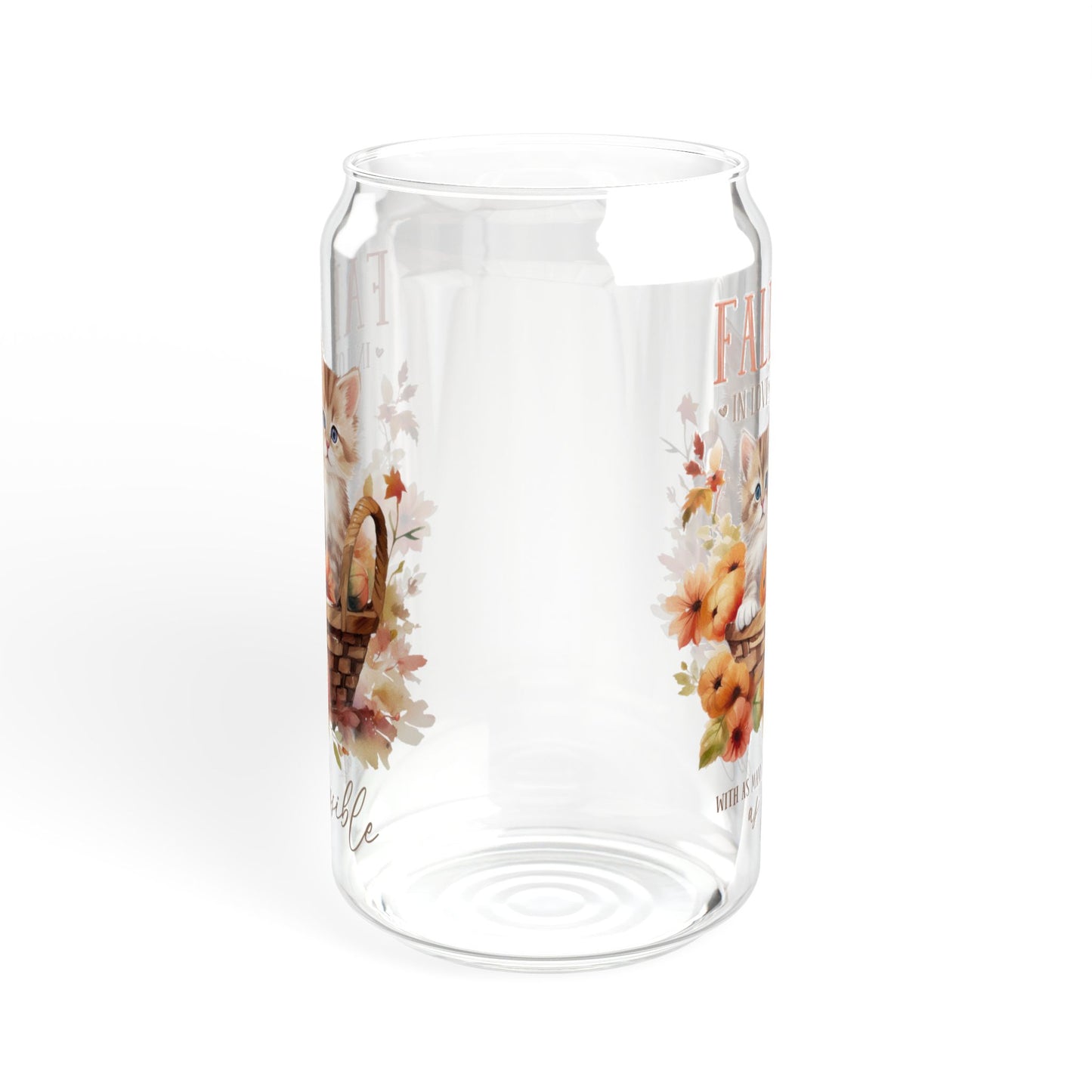 'Fall In Love With As Many Things As Possible' | 16oz Custom Sipper Glass with Bamboo Lid & Straw – Perfect for Sweet Treats and Family Parties