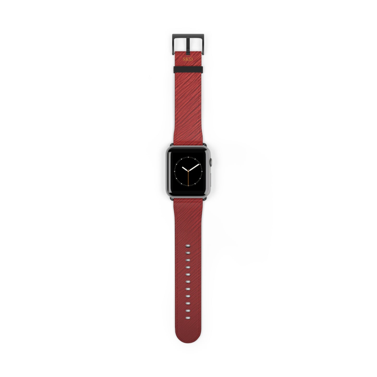 Crimson Reverie | RoHS, REACH & Intertek Certified Dark Red Luxe Apple Watch Strap | Designer Faux Leather, Stainless Steel, All Series Compatible