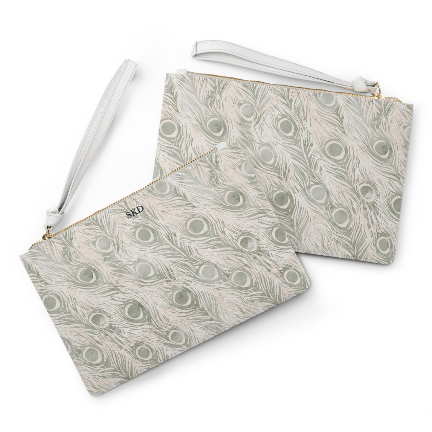 Vault Exclusive: Snowy Plume | White Feather-Patterned Clutch Bag | Pristine Beauty for Winter & Bridal Occasions