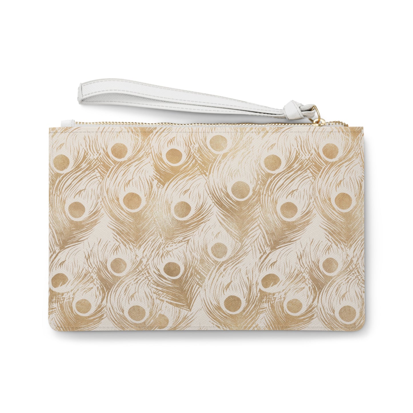 Collector's Vault: Golden Plume | Gold Feather-Patterned Clutch Bag | Luxe Accent Piece for Elegant Evenings