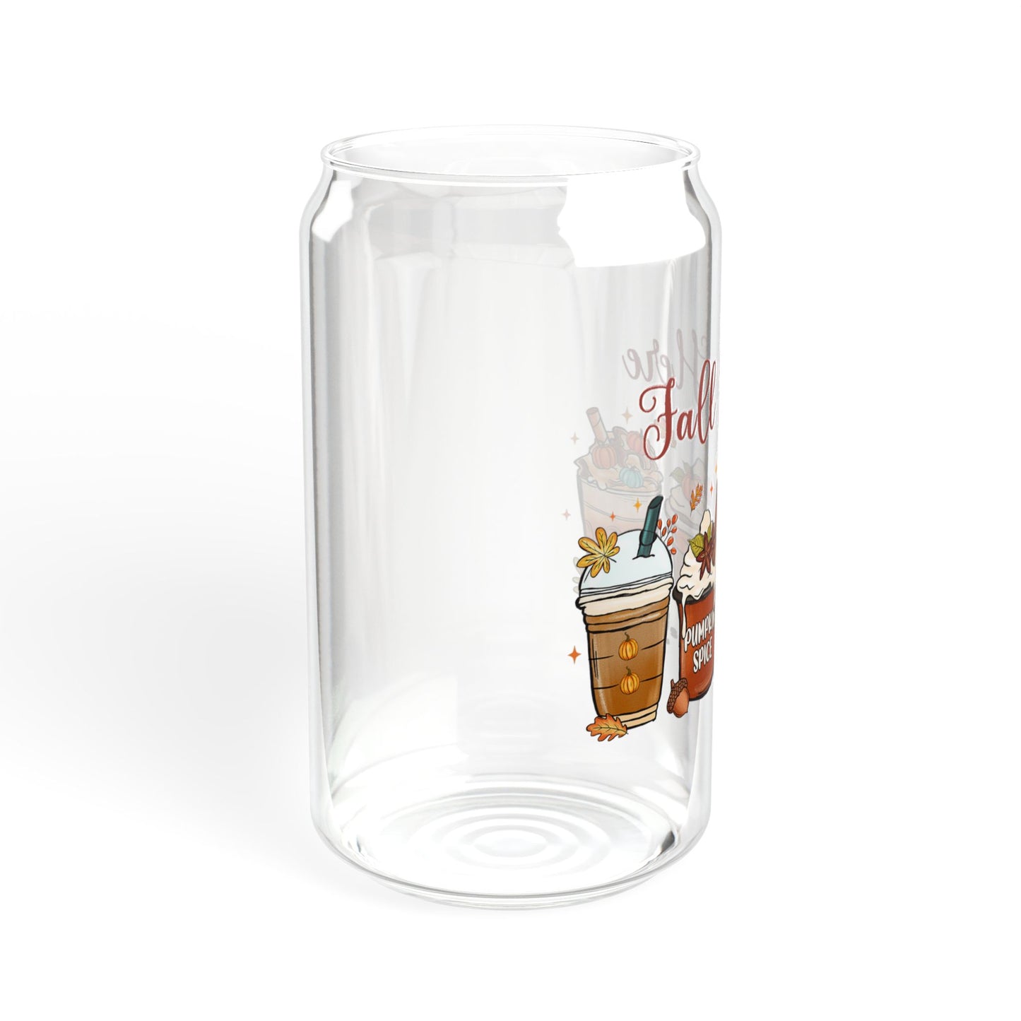 'Fall Is Here' | 16oz Custom Sipper Glass with Bamboo Lid & Straw – Perfect for Sweet Treats and Family Parties