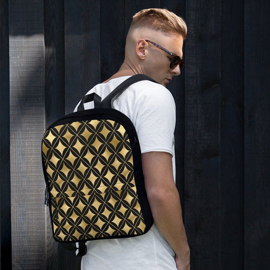 Luxury Black and Gold Pattern Backpack – Stylish, Durable, and Water - Resistant - Signature Keepsake Designs