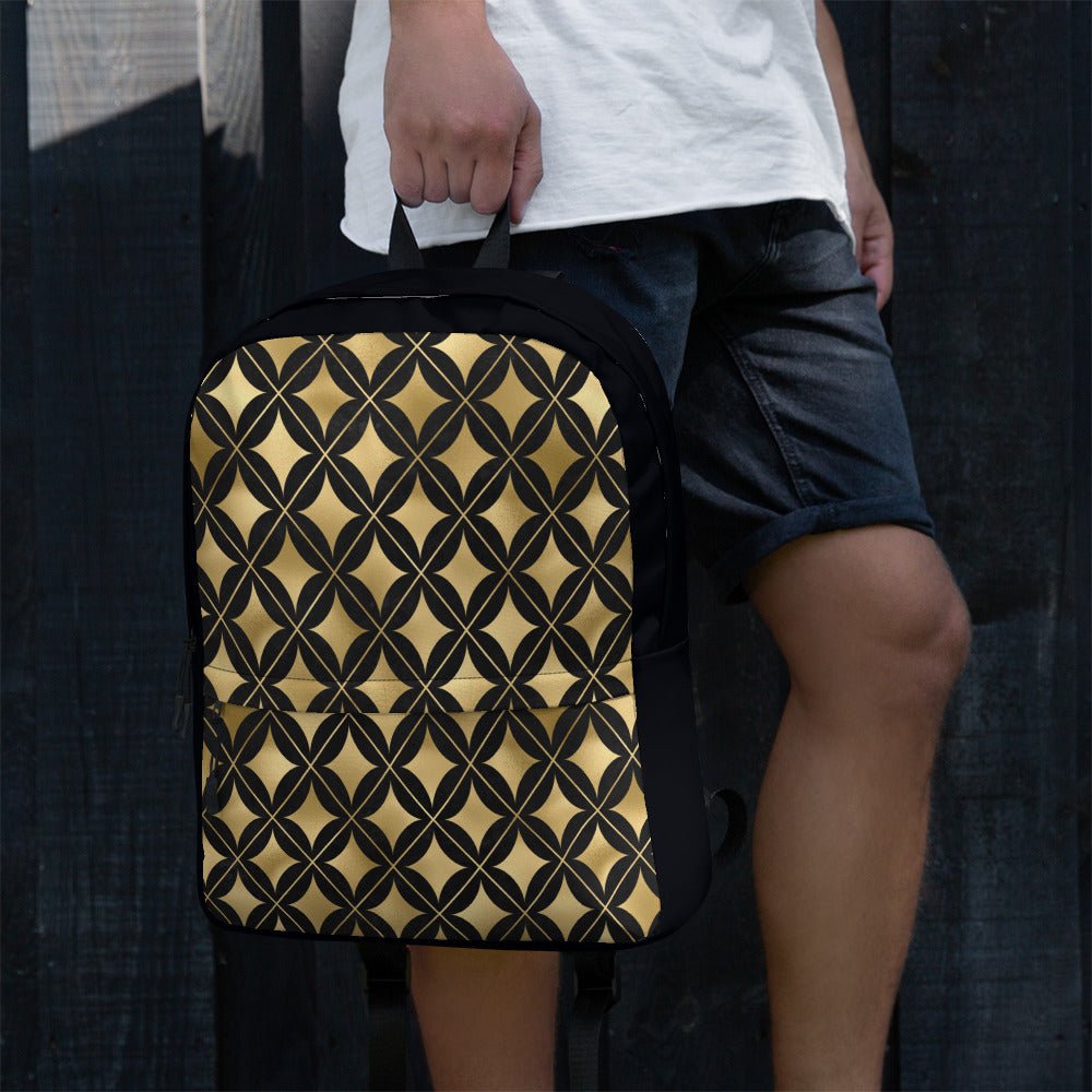 Luxury Black and Gold Pattern Backpack – Stylish, Durable, and Water - Resistant - Signature Keepsake Designs