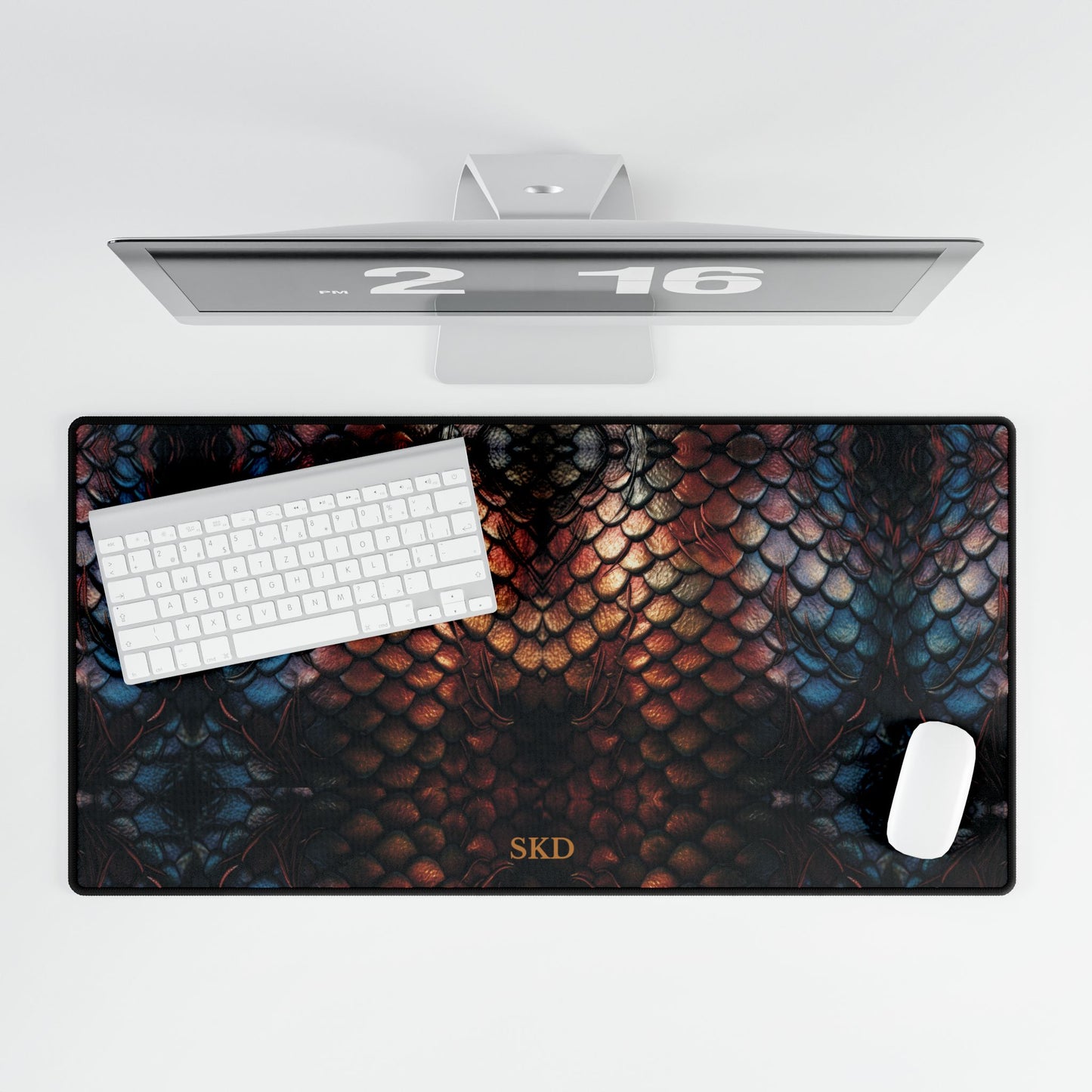 LIMITED EDITION: Enchanting Mystique | Luxurious Multi-Color Dragon Scale Computer Desk Mat | Artistic Showpiece for Creative Spaces