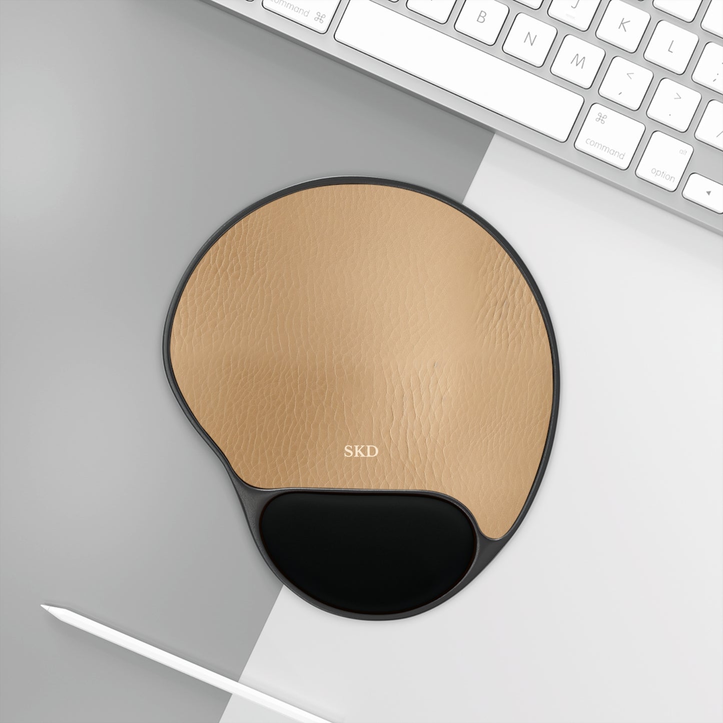 Tawny Reserve | Tan Faux Leather Mouse Pad with Wrist Rest |Warm Neutral Essential for Refined Ergonomic Support