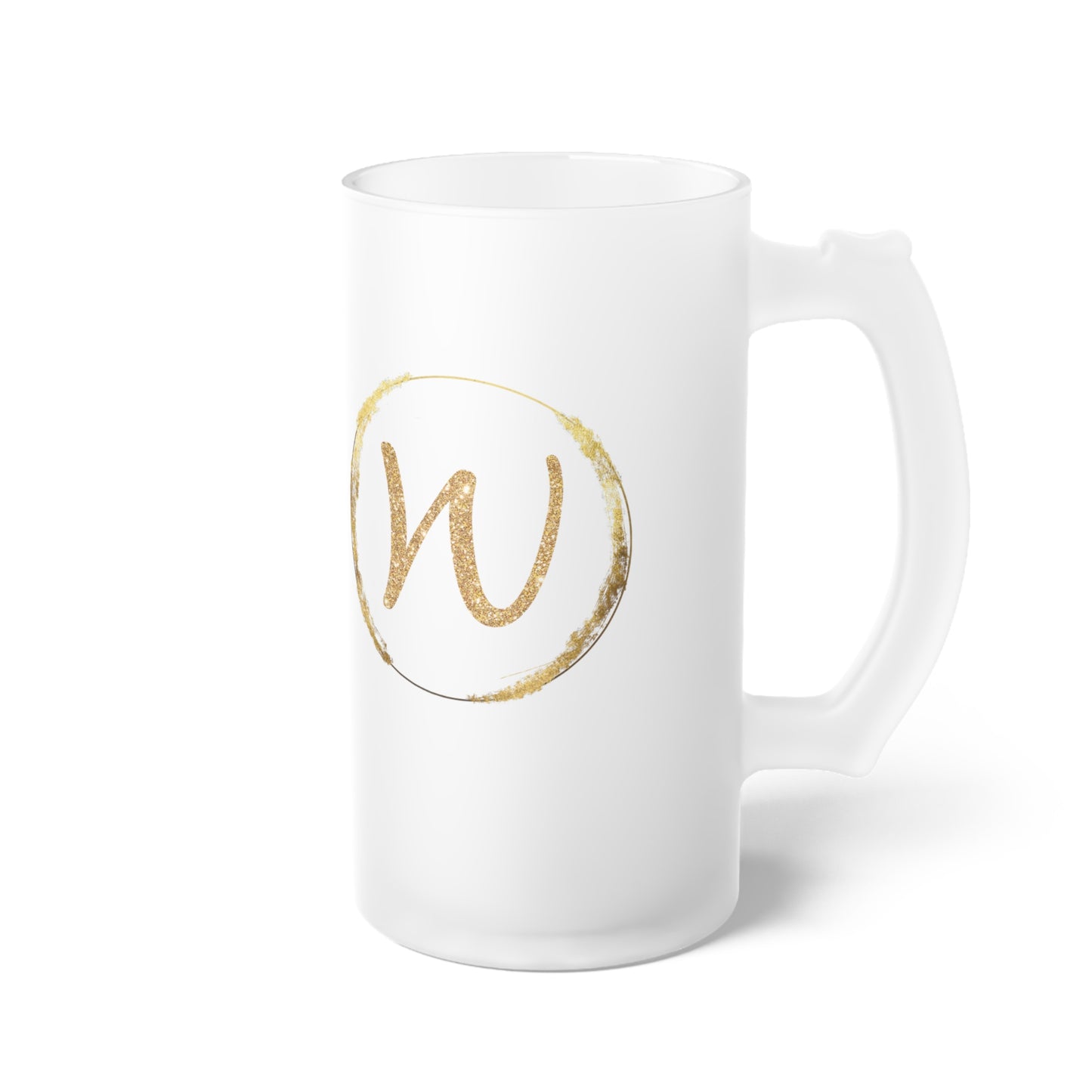 Letter W - Personalized 16oz Frosted Glass Mug – Stylish, Microwave & Dishwasher Safe Drinkware