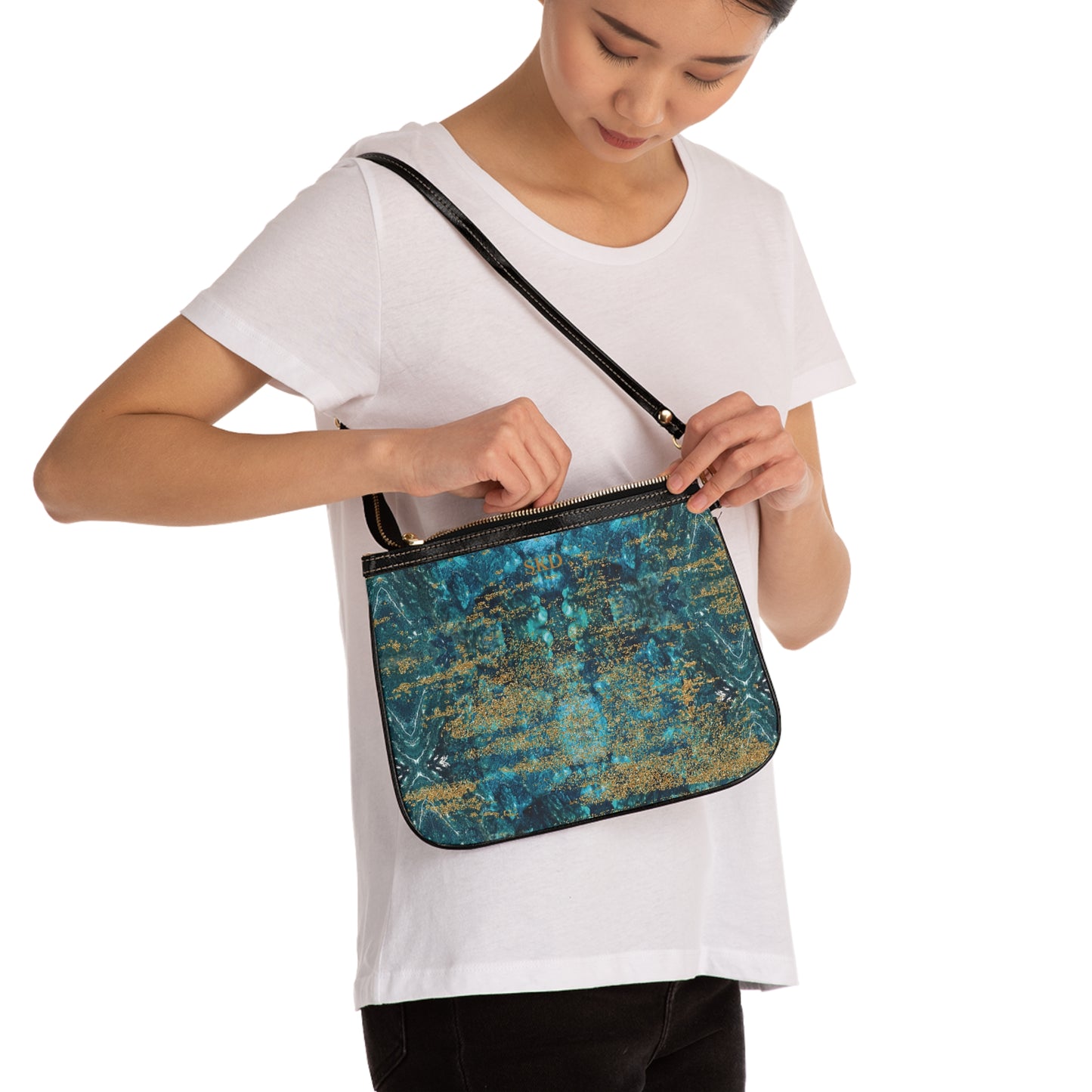 LIMITED EDITION: Celestial Reverie | Chrysocolla & Pyrite Inspired Small Shoulder Bag | Collector’s Vault Edition of Cleopatra’s "Wise Stone"